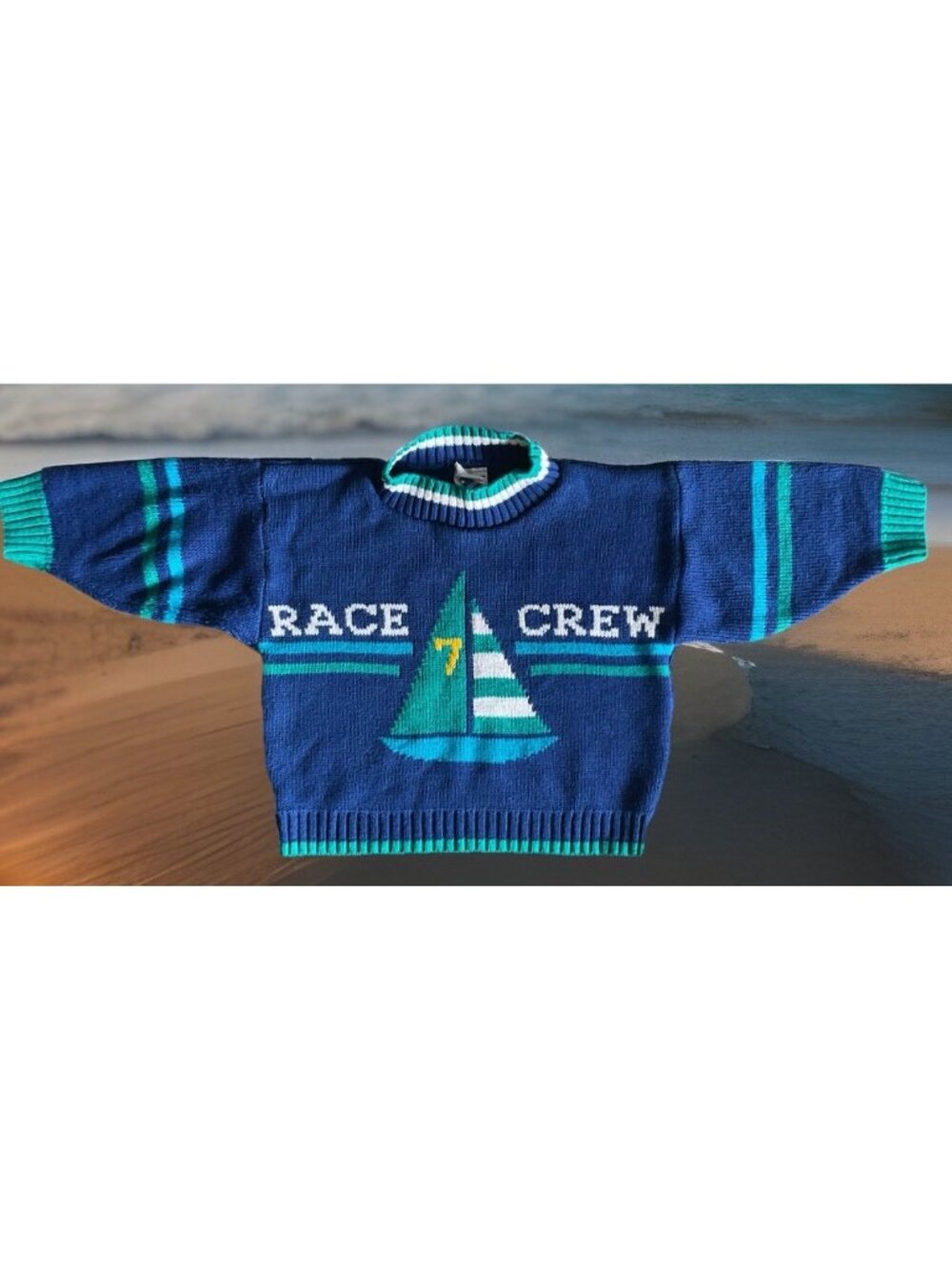 Vintage Kids Oshkosh Sweater Kids Sailing 2T Knit Boat Coastal